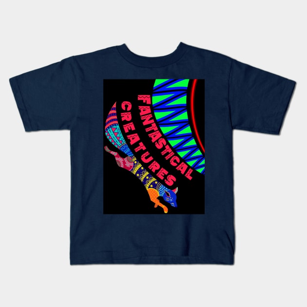 FANTASTICAL CREATURES ALEBRIJE Kids T-Shirt by datjiveturkey